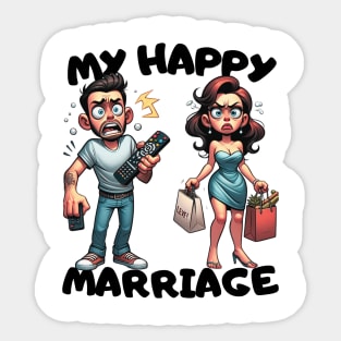 Marital Bliss Comic Design Sticker